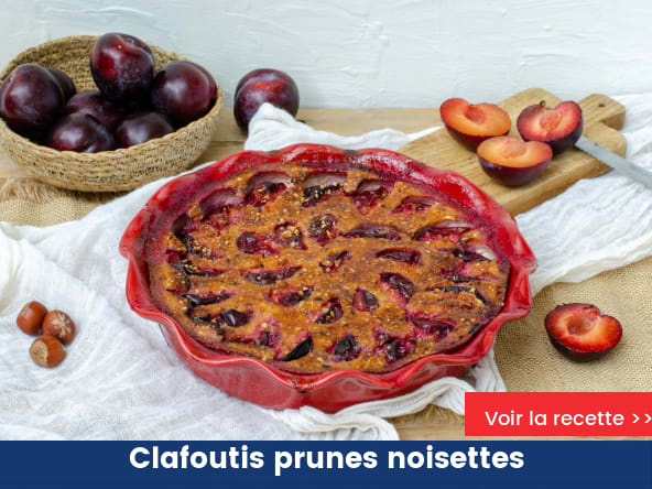 Clafoutis prunes noisettes